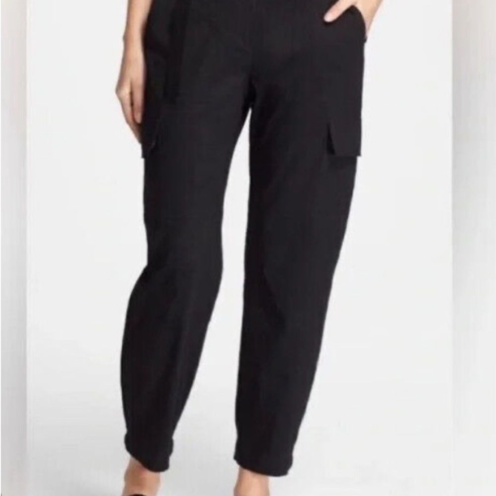 Theory Black Hannon Silk Cargo Pants - Picture 2 of 10